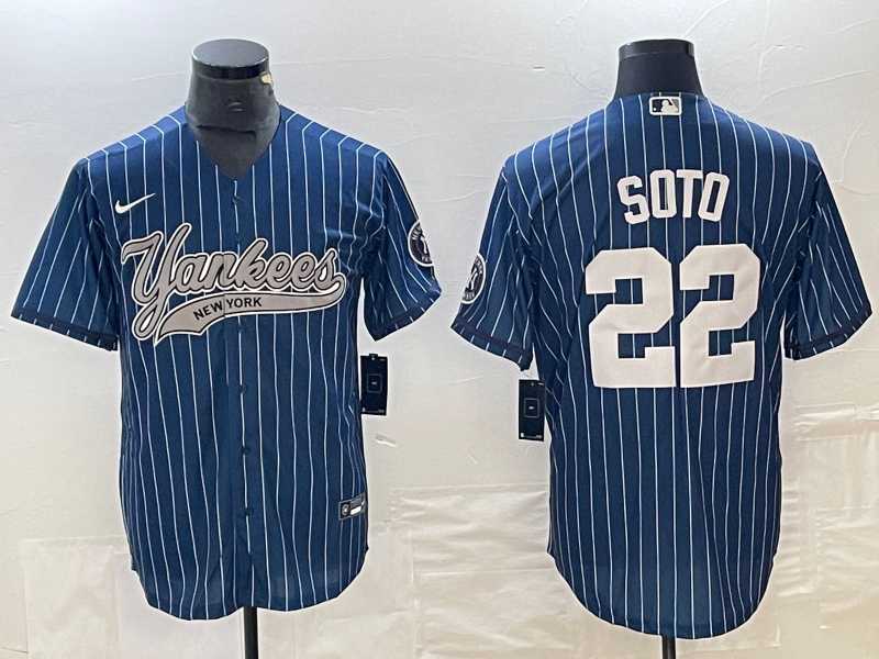 Men's New York Yankees #22 Juan Soto Blue Pinstripe Cool Base Stitched Baseball Jersey,We sell and wholesale Men's New York Yankees #22 Juan Soto Blue Pinstripe Cool Base Stitched Baseball Jersey on line form chian!